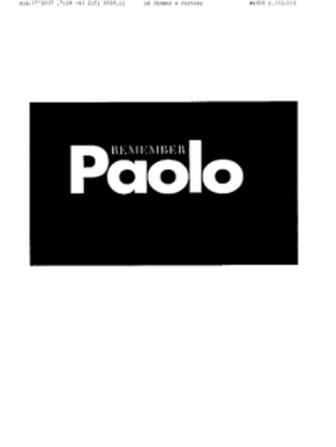 REMEMBER Paolo Logo (EUIPO, 13.07.2007)