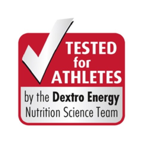 Tested for athletes by the Dextro Energy Nutrition Science Team Logo (EUIPO, 22.03.2010)