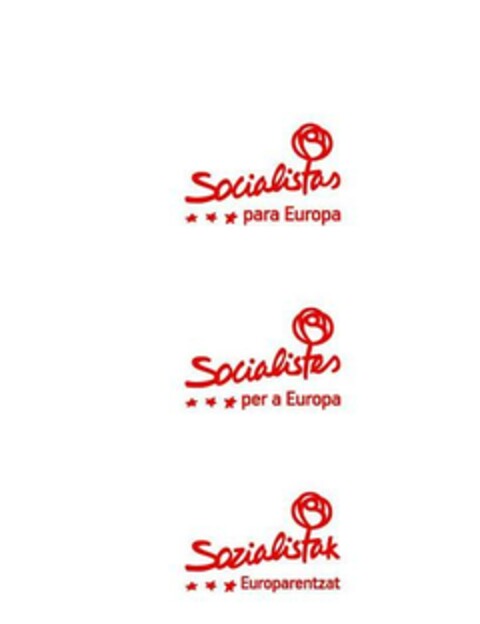 Socialistas para Europa Socialistes per a Europa Sozalistak Europarentzat Logo (EUIPO, 02/28/2014)