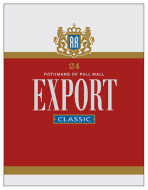 Rothmans of Pall Mall EXPORT CLASSIC Logo (EUIPO, 03/05/2015)