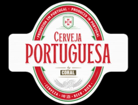 PRODUZIDA EM PORTUGAL PRODUCED IN PORTUGAL CERVEJA PORTUGUESA BY CORAL CERVEZA BEER BIER Logo (EUIPO, 31.01.2018)