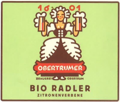 1601 OBERTRUMER BRAUEREI OBERTRUM BIO RADLER ZITRONENVERBENE Logo (EUIPO, 09.08.2019)