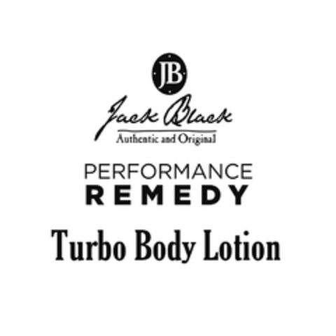 JB JACK BLACK AUTHENTIC AND ORIGINAL PERFORMANCE REMEDY TURBO BODY LOTION Logo (EUIPO, 03.02.2021)