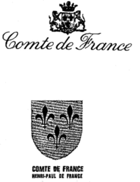 Comte de France COMTE DE FRANCE HENRI-PAUL DE FRANCE Logo (EUIPO, 22.12.1998)