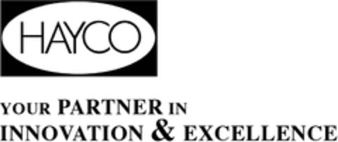 HAYCO YOUR PARTNER IN INNOVATION & EXCELLENCE Logo (EUIPO, 08/30/2012)