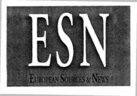 ESN EUROPEAN SOURCES & NEWS Logo (EUIPO, 12.09.1996)