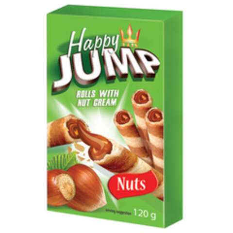 Happy Flis JUMP ROLLS WITH NUT CREAM Nuts 120g Logo (EUIPO, 29.08.2016)