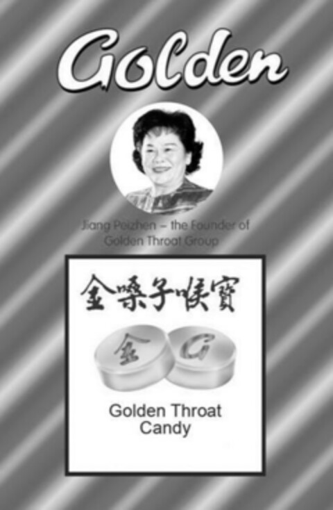Golden Jiang Peizhen - The Founder of Golden Throat Group Golden Throat Candy Logo (EUIPO, 11/28/2018)