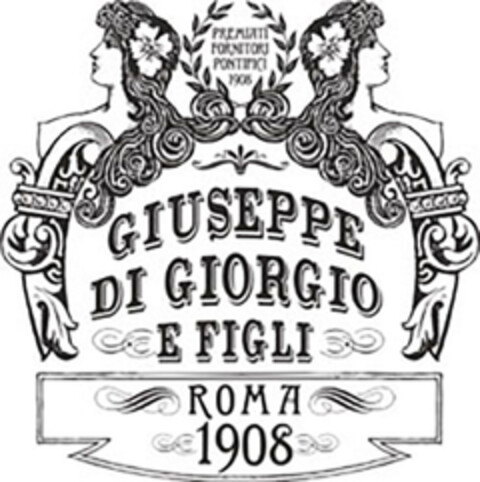 PREMIATI FORNITORI PONTIFICI 1908 GIUSEPPE DI GIORGIO E FIGLI ROMA 1908 Logo (EUIPO, 05/18/2016)