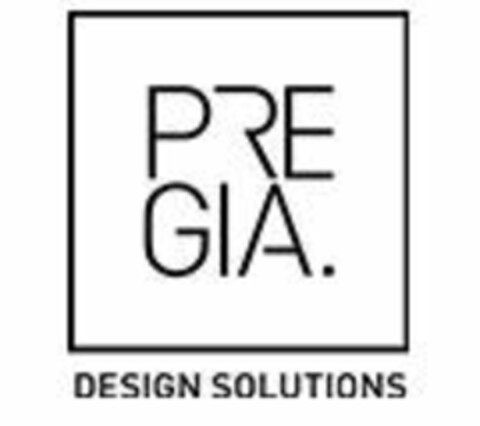 PREGIA. DESIGN SOLUTIONS Logo (EUIPO, 11/28/2017)