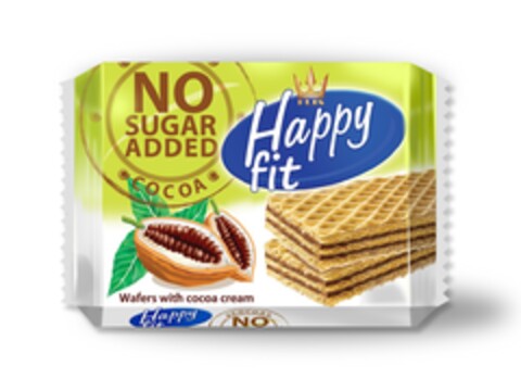 FLIS Happy fit NO SUGAR ADDED COCOA Wafers with cocoa cream Logo (EUIPO, 18.09.2018)