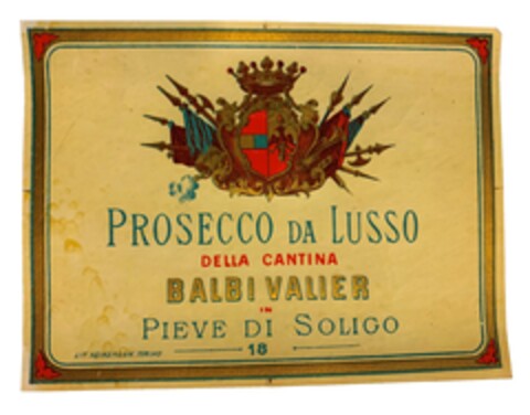 PROSECCO DA LUSSO DELLA CANTINA BALBI VALIER IN PIEVE DI SOLIGO 18 Logo (EUIPO, 24.01.2020)