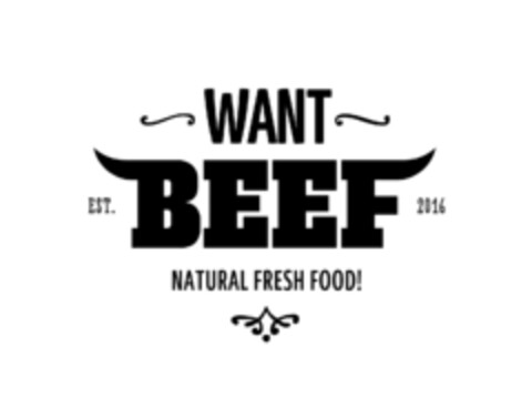 WANT BEEF NATURAL FRESH FOOD! EST. 2016 Logo (EUIPO, 12.01.2022)