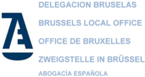 DELEGACION BRUSELAS - BRUSSELS LOCAL OFFICE - OFFICE DE BRUXELLES - ZWEIGSTELLE IN BRÜSSEL - ABOGACÍA ESPAÑOLA Logo (EUIPO, 10.09.2012)