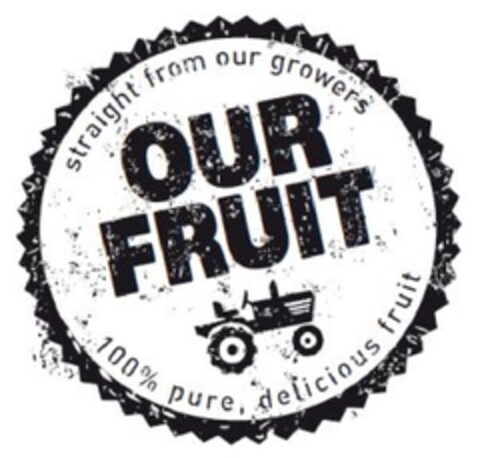 OUR FRUIT straight from our growers 100% pure, delicious fruit Logo (EUIPO, 28.09.2012)