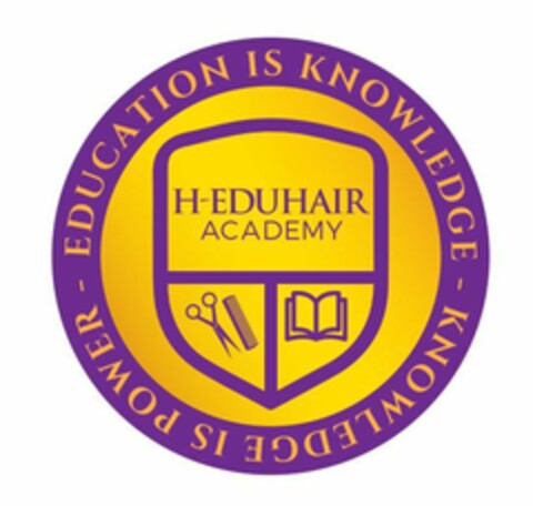 H-EDUHAIR ACADEMY - EDUCATION IS KNOWLEDGE - KNOWLEDGE IS POWER Logo (EUIPO, 06/08/2022)