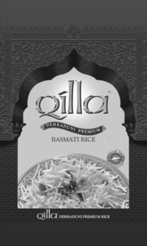 Qílla DEHRADUNI PREMIUM BASMATI RICE AGED TO PERFFECTION Qílla DEHRADUNI PREMIUM RICE Logo (EUIPO, 05/26/2009)