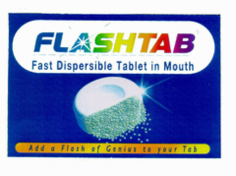 FLASHTAB Fast Dispersible Tablet in Mouth Add a Flash of Genius to your Tab Logo (EUIPO, 02/12/1998)