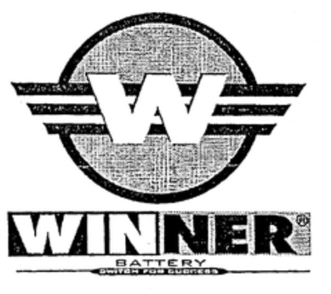 W WINNER BATTERY SWITCH FOR SUCCESS Logo (EUIPO, 09/10/2001)