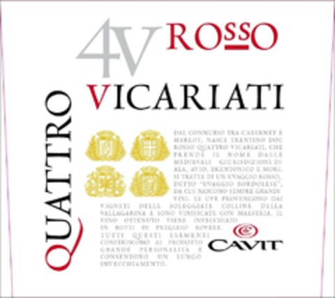 QUATTRO VICARIATI 4V ROSSO CAVIT Logo (EUIPO, 05/06/2014)