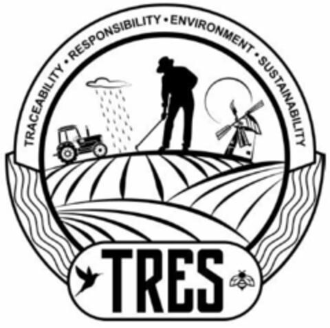 TRES TRACEABILITY RESPONSIBILITY ENVIRONMENT SUSTAINABILITY Logo (EUIPO, 07/10/2020)