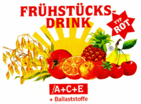 FRÜHSTÜCKS-DRINK TYP ROT Pro-Vitamine A+C+E + Ballaststoffe Logo (EUIPO, 14.10.1998)