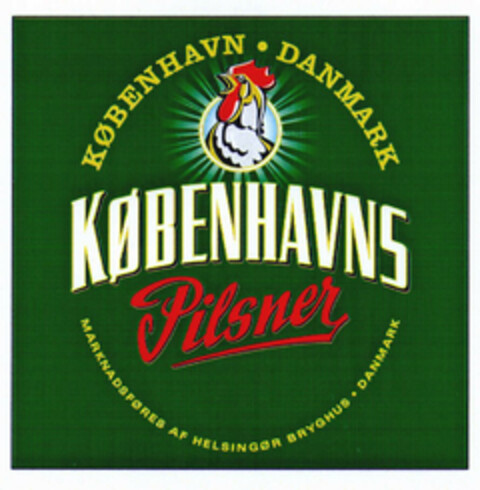 KØBENHAVN DANMARK KØBENHAVNS Pilsner MARKNADSFØRES AF HELSINGØR BRYGHUS DANMARK Logo (EUIPO, 17.11.2000)