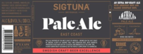 Sigtuna Pale Ale East Coast Logo (EUIPO, 20.05.2014)