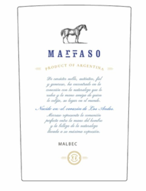 MARRASO PRODUCT OF ARGENTINA NACIDO EN EL CORAZÓN DE LOS ANDES MALBEC Logo (EUIPO, 10.12.2020)