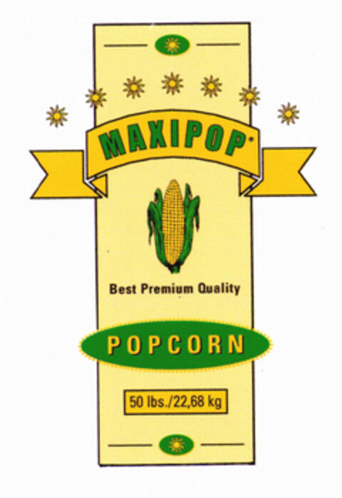 MAXIPOP Best Premium Quality POPCORN Logo (EUIPO, 08/07/2001)