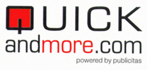 QUICK andmore.com powered by publicitas Logo (EUIPO, 26.09.2001)