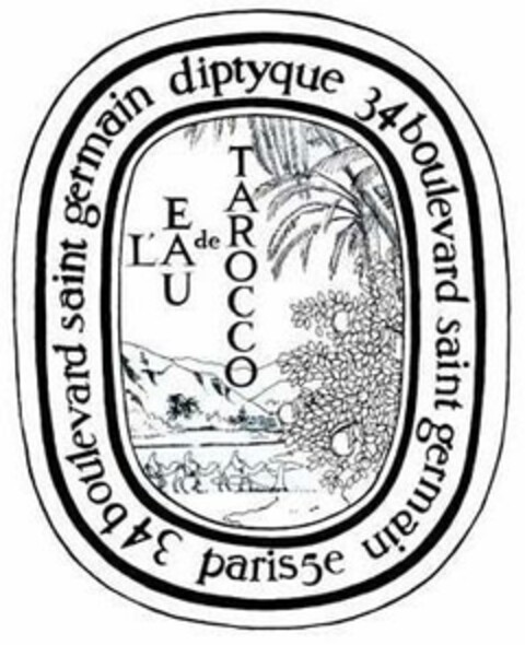 L'EAU de TAROCCO diptyque 34 boulevard saint germain paris5e 34 boulevard saint germain Logo (EUIPO, 13.11.2008)