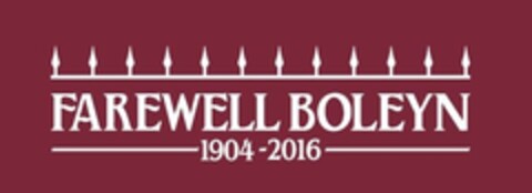 FAREWELL BOLEYN 1904 - 2016 Logo (EUIPO, 03/05/2015)