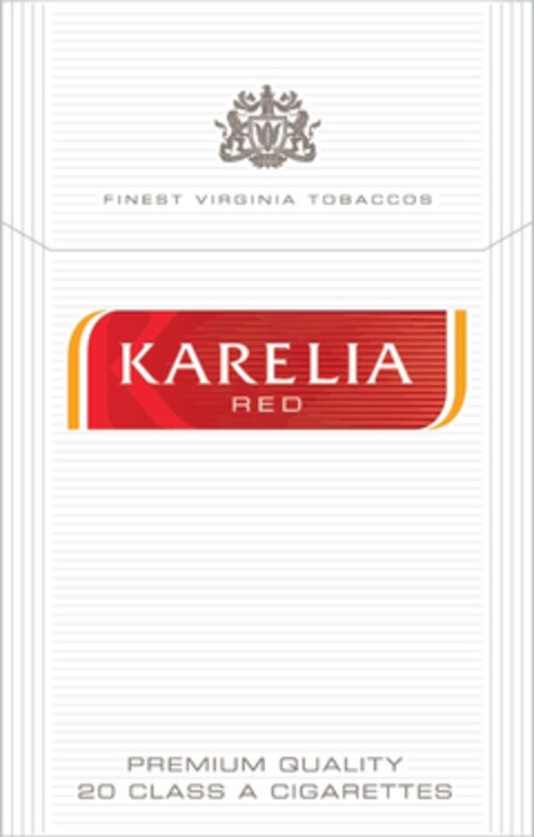 FINEST VIRGINIA TOBACCOS KARELIA RED PREMIUM QUALITY 20 CLASS A CIGARETTES Logo (EUIPO, 05.05.2017)