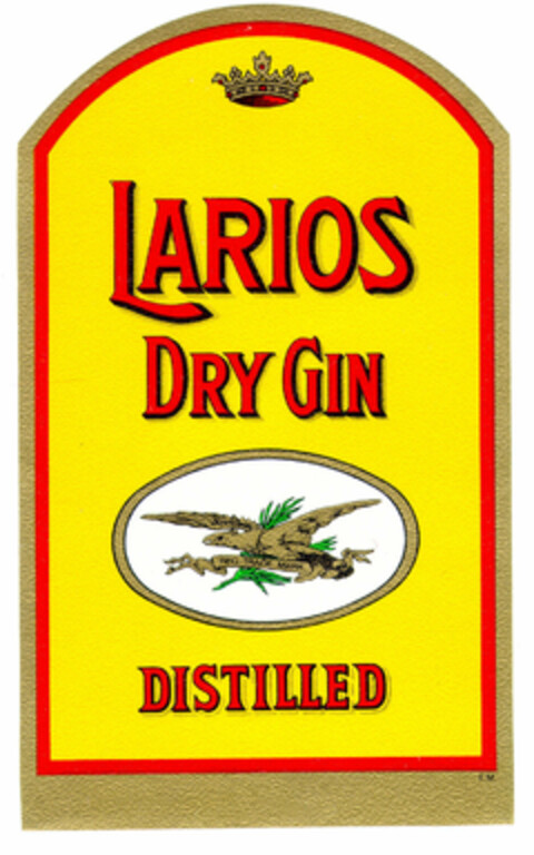 LARIOS DRY GIN DISTILLED Logo (EUIPO, 04/01/1996)