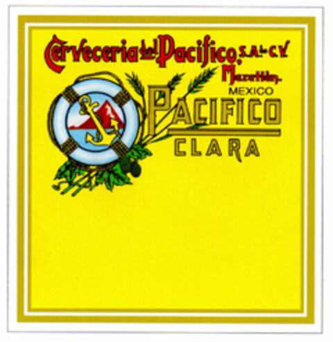 PACIFICO CLARA Cerveceria del Pacífico, S.A.de C.V. Mazatlán. MEXICO Logo (EUIPO, 26.05.1999)