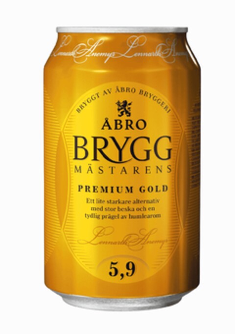 BRYGGT AV ÅBRO BRYGGERI ÅBRO BRYGGMÄSTARENS PREMIUM GOLD ETT LITE STARKARE ALTERNATIV MED STOR BESKA OCH EN TYDLIG PRÄGEL AV HUMLEAROM LENNARTH ANEMYR 5,9 Logo (EUIPO, 26.10.2015)