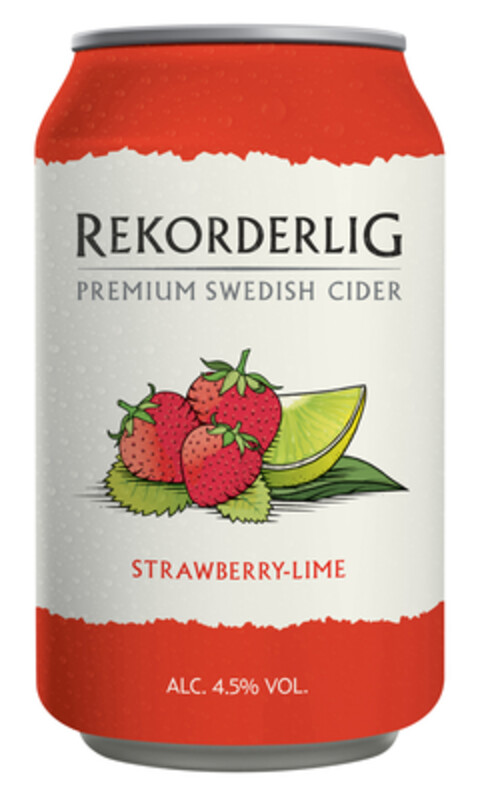 REKORDERLIG PREMIUM SWEDISH CIDER STRAWBERRY-LIME Logo (EUIPO, 12/03/2018)