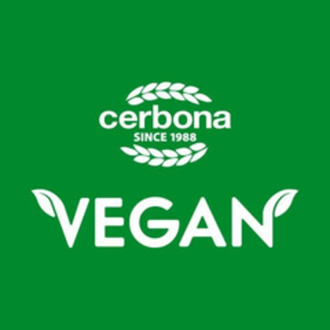 cerbona since 1988 vegan Logo (EUIPO, 06/17/2022)