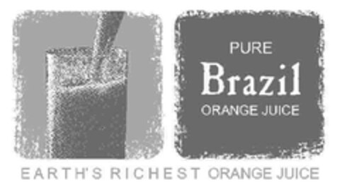 PURE Brazil ORANGE JUICE EARTH'S RICHEST ORANGE JUICE Logo (EUIPO, 07/01/2008)