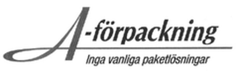 A-förpackning Inga vanliga paketlösningar Logo (EUIPO, 19.12.2011)