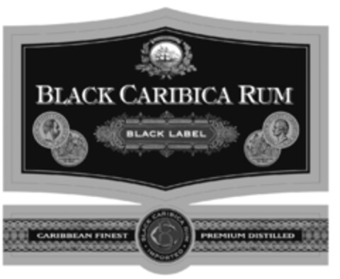 Black Caribica Rum Black Label Caribbean finest premium destilled Logo (EUIPO, 28.08.2013)