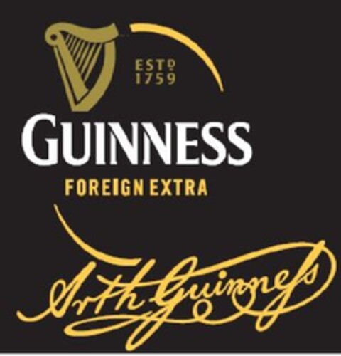 ESTd 1759 GUINNESS FOREIGN EXTRA Arth Guinness Logo (EUIPO, 18.09.2013)