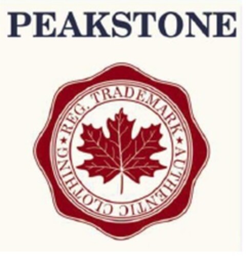 PEAKSTONE REG. TRADEMARK AUTHENTIC CLOTHING Logo (EUIPO, 22.07.2022)