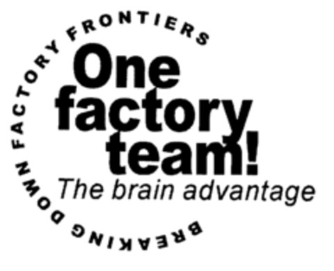 One factory team! The brain advantage BREAKING DOWN FACTORY FRONTIERS Logo (EUIPO, 07.09.2001)