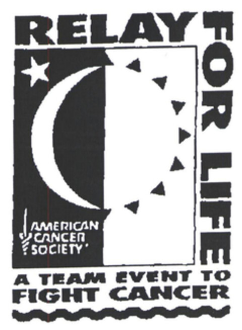 RELAY FOR LIFE A TEAM EVENT TO FIGHT CANCER AMERICAN CANCER SOCIETY Logo (EUIPO, 05.09.2003)