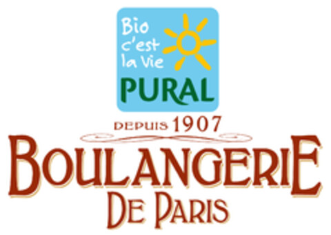 Bio c'est la vie PURAL DEPUIS 1907 BoulangeriE De Paris Logo (EUIPO, 03.11.2015)