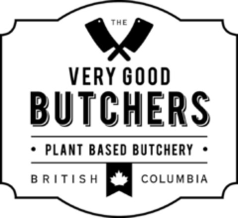 THE VERY GOOD BUTCHERS PLANT BASED BUTCHERY BRITISH COLUMBIA Logo (EUIPO, 10/29/2019)