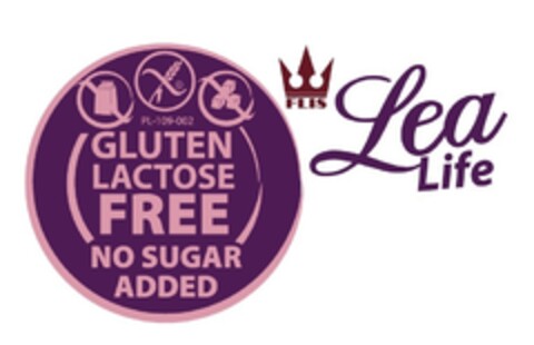 FLIS Lea Life PL-109-002 GLUTEN LACTOSE FREE NO SUGAR ADDED Logo (EUIPO, 23.11.2021)