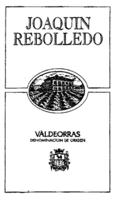 JOAQUIN REBOLLEDO VALDEORRAS DENOMINACION DE ORIGEN Logo (EUIPO, 06.06.2000)